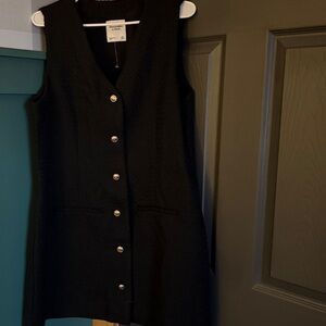 NEW! Abercrombie & Fitch Black Button Up Dress with Gold